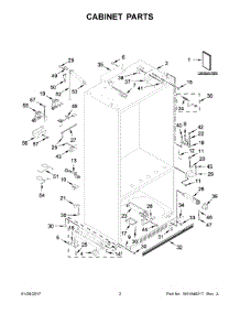 02 - Cabinet Parts parts for Kitchenaid Refrigerator KBFN402ESS02 from AppliancePartsPros.com