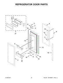 07 - Refrigerator Door Parts parts for Kitchenaid Refrigerator KBFN402ESS02 from AppliancePartsPros.com