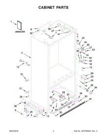 02 - Cabinet Parts parts for Kitchenaid Refrigerator KBFN406EPA00 from AppliancePartsPros.com