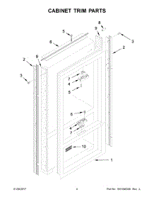 03 - Cabinet Trim Parts parts for Kitchenaid Refrigerator KBFN406EPA01 from AppliancePartsPros.com