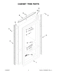 03 - Cabinet Trim Parts parts for Kitchenaid Refrigerator KBFN406ESS01 from AppliancePartsPros.com