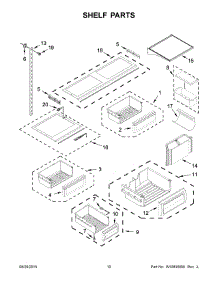 06 - Shelf Parts parts for Kitchenaid Refrigerator KBFN502EBS01 from AppliancePartsPros.com