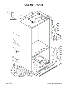 02 - Cabinet Parts parts for Kitchenaid Refrigerator KBFN502EPA00 from AppliancePartsPros.com