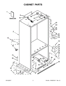 02 - Cabinet Parts parts for Kitchenaid Refrigerator KBFN502EPA01 from AppliancePartsPros.com