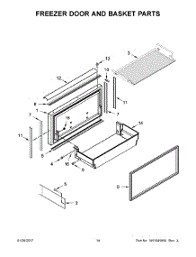 08 - Freezer Door And Basket Parts parts for Kitchenaid Refrigerator KBFN502EPA02 from AppliancePartsPros.com