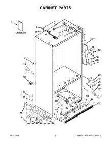 02 - Cabinet Parts parts for Kitchenaid Refrigerator KBFN502ESS00 from AppliancePartsPros.com