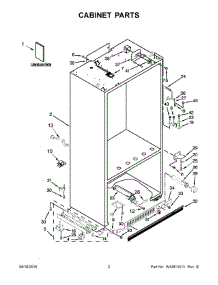 02 - Cabinet Parts parts for Kitchenaid Refrigerator KBFN502ESS01 from AppliancePartsPros.com