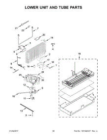 11 - Lower Unit And Tube Parts parts for Kitchenaid Refrigerator KBFN502ESS02 from AppliancePartsPros.com