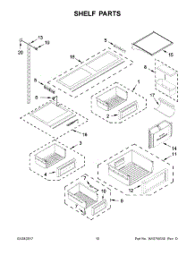 06 - Shelf Parts parts for Kitchenaid Refrigerator KBFN506EBS00 from AppliancePartsPros.com