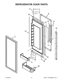 07 - Refrigerator Door Parts parts for Kitchenaid Refrigerator KBFN506EBS01 from AppliancePartsPros.com