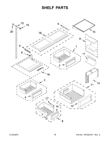 06 - Shelf Parts parts for Kitchenaid Refrigerator KBFN506EPA01 from AppliancePartsPros.com