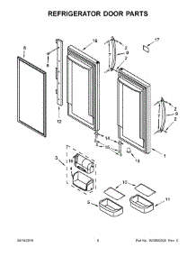 05 - Refrigerator Door Parts parts for Kitchenaid Refrigerator KBFS20ECBL00 from AppliancePartsPros.com