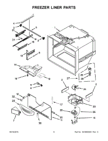 04 - Freezer Liner Parts parts for Kitchenaid Refrigerator KBFS20ECWH00 from AppliancePartsPros.com