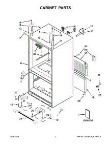 02 - Cabinet Parts parts for Kitchenaid Refrigerator KBFS22ECBL00 from AppliancePartsPros.com
