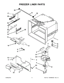 04 - Freezer Liner Parts parts for Kitchenaid Refrigerator KBFS22ECBL00 from AppliancePartsPros.com