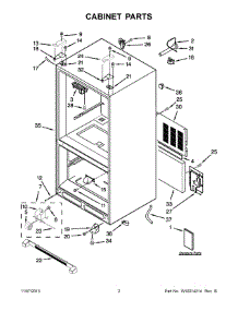 02 - Cabinet Parts parts for Kitchenaid Refrigerator KBFS25EVMS0 from AppliancePartsPros.com