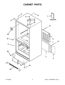 02 - Cabinet Parts parts for Kitchenaid Refrigerator KBLS19KCMS00 from AppliancePartsPros.com