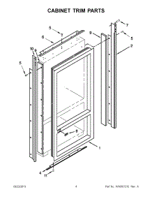 03 - Cabinet Trim Parts parts for Kitchenaid Refrigerator KBRC36FTS08 from AppliancePartsPros.com