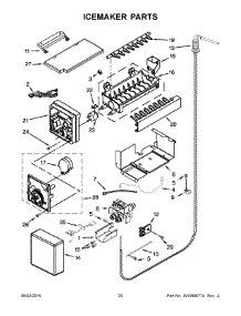 16 - Icemaker Parts parts for Kitchenaid Refrigerator KBSD508ESS00 from AppliancePartsPros.com