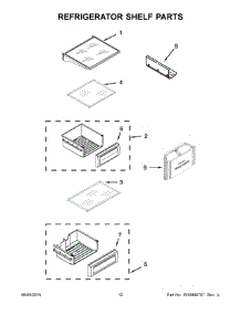 07 - Refrigerator Shelf Parts parts for Kitchenaid Refrigerator KBSD602ESS00 from AppliancePartsPros.com