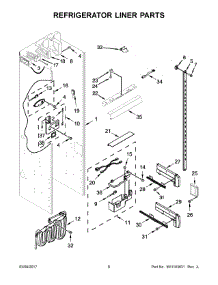 04 - Refrigerator Liner Parts parts for Kitchenaid Refrigerator KBSD602ESS01 from AppliancePartsPros.com