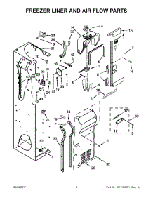 05 - Freezer Liner And Air Flow Parts parts for Kitchenaid Refrigerator KBSD602ESS01 from AppliancePartsPros.com