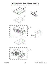 07 - Refrigerator Shelf Parts parts for Kitchenaid Refrigerator KBSD602ESS01 from AppliancePartsPros.com