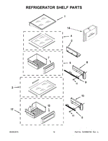 08 - Refrigerator Shelf Parts parts for Kitchenaid Refrigerator KBSD606ESS00 from AppliancePartsPros.com