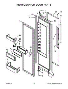 10 - Refrigerator Door Parts parts for Kitchenaid Refrigerator KBSD606ESS00 from AppliancePartsPros.com