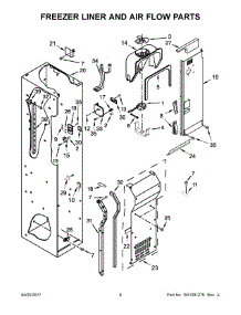 05 - Freezer Liner And Air Flow Parts parts for Kitchenaid Refrigerator KBSD606ESS01 from AppliancePartsPros.com