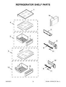 08 - Refrigerator Shelf Parts parts for Kitchenaid Refrigerator KBSD606ESS01 from AppliancePartsPros.com