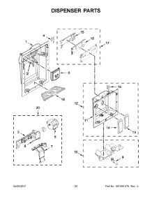 12 - Dispenser Parts parts for Kitchenaid Refrigerator KBSD606ESS01 from AppliancePartsPros.com