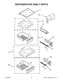 08 - Refrigerator Shelf Parts parts for Kitchenaid Refrigerator KBSD608EBS00 from AppliancePartsPros.com