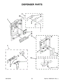 12 - Dispenser Parts parts for Kitchenaid Refrigerator KBSD608EBS00 from AppliancePartsPros.com