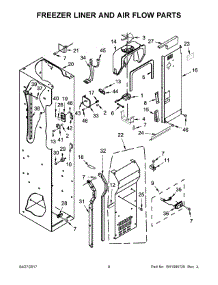 05 - Freezer Liner And Air Flow Parts parts for Kitchenaid Refrigerator KBSD608EBS01 from AppliancePartsPros.com