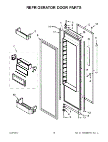 10 - Refrigerator Door Parts parts for Kitchenaid Refrigerator KBSD608EBS01 from AppliancePartsPros.com