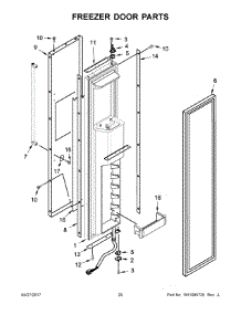 11 - Freezer Door Parts parts for Kitchenaid Refrigerator KBSD608EBS01 from AppliancePartsPros.com