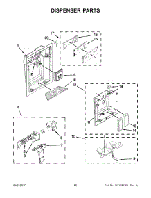 12 - Dispenser Parts parts for Kitchenaid Refrigerator KBSD608EBS01 from AppliancePartsPros.com