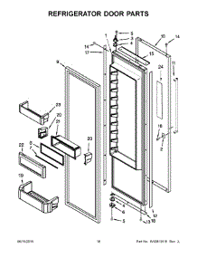 10 - Refrigerator Door Parts parts for Kitchenaid Refrigerator KBSD608ESS00 from AppliancePartsPros.com