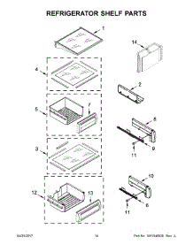 08 - Refrigerator Shelf Parts parts for Kitchenaid Refrigerator KBSD618ESS01 from AppliancePartsPros.com