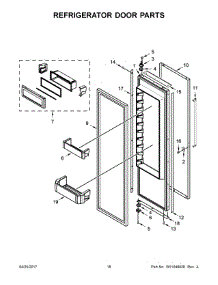 10 - Refrigerator Door Parts parts for Kitchenaid Refrigerator KBSD618ESS01 from AppliancePartsPros.com
