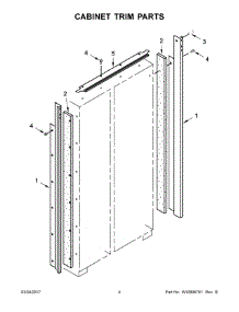 03 - Cabinet Trim Parts parts for Kitchenaid Refrigerator KBSN602EBS00 from AppliancePartsPros.com