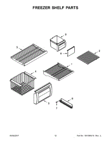 07 - Freezer Shelf Parts parts for Kitchenaid Refrigerator KBSN602EBS01 from AppliancePartsPros.com