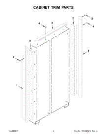 03 - Cabinet Trim Parts parts for Kitchenaid Refrigerator KBSN608EBS01 from AppliancePartsPros.com