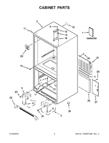 02 - Cabinet Parts parts for Kitchenaid Refrigerator KBWS22KCWH00 from AppliancePartsPros.com