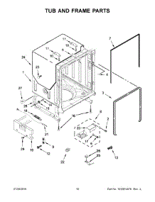 06 - Tub And Frame Parts parts for Kitchenaid Dishwasher KDFE104DBL2 from AppliancePartsPros.com