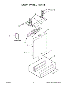 02 - Door And Panel Parts parts for Kitchenaid Dishwasher KDFE104DSS5 from AppliancePartsPros.com