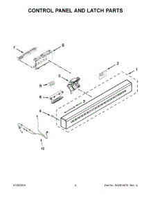 03 - Control Panel And Latch Parts parts for Kitchenaid Dishwasher KDFE104DWH2 from AppliancePartsPros.com