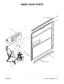 04 - Inner Door Parts parts for Kitchenaid Dishwasher KDFE204EBL0 from AppliancePartsPros.com
