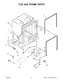 06 - Tub And Frame Parts parts for Kitchenaid Dishwasher KDFE204EBL3 from AppliancePartsPros.com